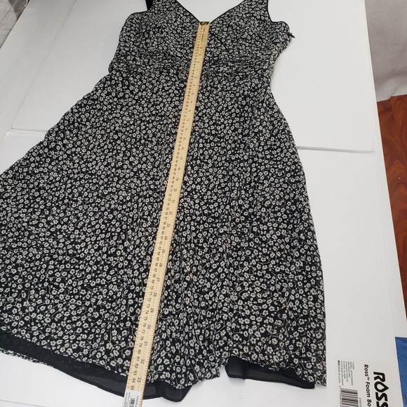 Ann Taylor Silk Dress Vintage 90s Y2k Womens 12 Floral Ditsy Sleeveless Black - Picture 6 of 16